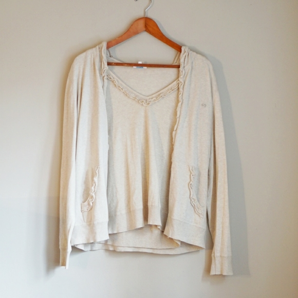 Escada Sport Cream Two Piece Sweater Set Escada Sport Cream Two Piece Sweater Set